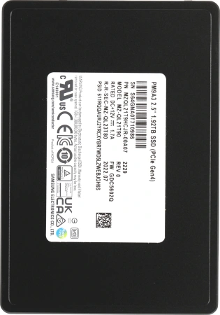 Накопитель SSD Samsung PCI-E 4.0 x4 1920Gb MZQL21T9HCJR-00A07 PM9A3 2.5" 1 DWPD OEM