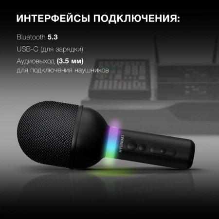 Микрофон беспроводной Hyundai H-MIC101 черный