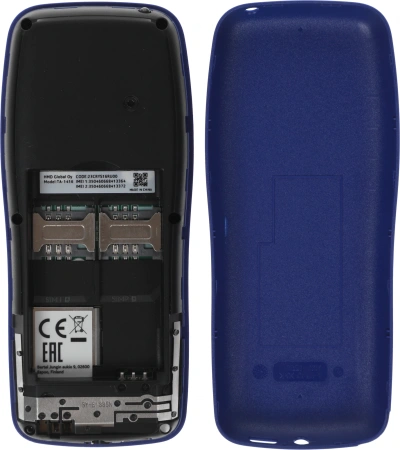Мобильный телефон Nokia 105 Dual SIM TA-1416 синий моноблок 2Sim 1.77" 120x160 Series 30+ GSM900/1800 Protect MP3 FM microSD