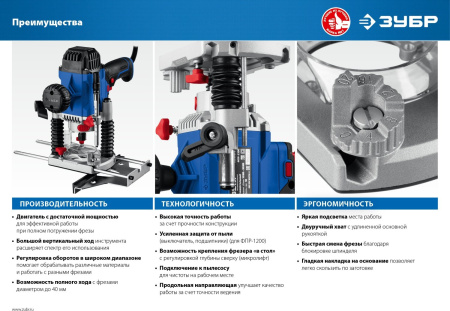 Фрезер Зубр ФМР-1200 1200Вт 30000об/мин