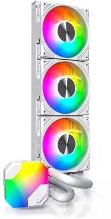 Система водяного охлаждения Montech HyperFlow 360 ARGB Soc-AM5/AM4/1200/1700/1851 белый 4-pin 29.1dB Al+Cu 320W Ret (HYPERFLOW ARGB 360 WHITE)