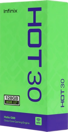 Смартфон Infinix X6831 Hot 30 128Gb 4Gb черный моноблок 3G 4G 2Sim 6.78" 1080x2460 Android 13 50Mpix 802.11 a/b/g/n/ac NFC GPS GSM900/1800 GSM1900 TouchSc FM microSD max1024Gb