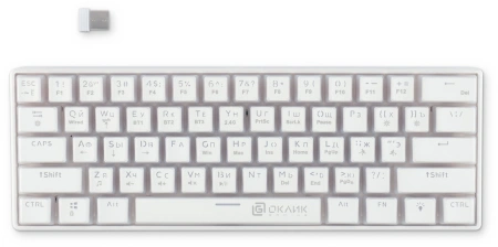 Клавиатура Оклик K763W механическая белый USB беспроводная BT/Radio Multimedia for gamer LED (1920562)