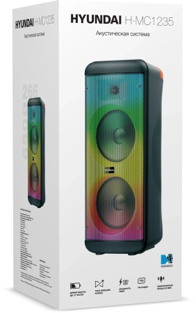 Минисистема Hyundai H-MC1235 черный 40Вт FM USB BT micro SD