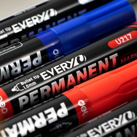 Маркер перманентный Deli EU217-BL Everyu круг. пулевидный пиш. наконечник 1.5мм заправляемый синий