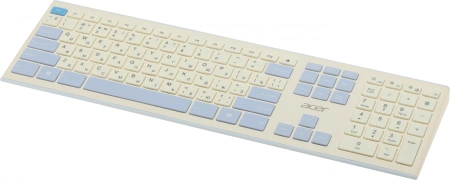 Клавиатура + мышь Acer OCC205 клав:белый/голубой мышь:белый/голубой USB беспроводная slim Multimedia (ZL.ACCEE.00C)