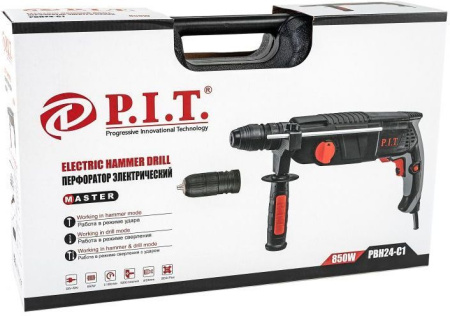 Перфоратор P.I.T. Мастер PBH24-C1 патрон:SDS-plus уд.:2.6Дж 850Вт (кейс в комплекте)