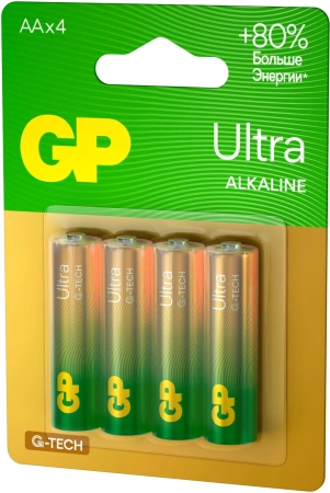 Батарея GP Ultra Alkaline 15AUA21-2CRSBC4 AA (4шт) блистер