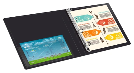 Папка на 4-х кольцах Бюрократ -0827/4R A4 пластик 0.7мм кор.27мм внутр. с вставкой ассорти