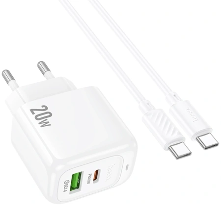 Сетевое зар./устр. Hoco CS54A Surplu 20W 3A (PD+QC) USB-A/Type-C универсальное белый (31532)