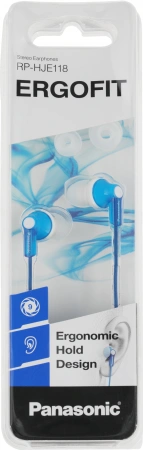 Наушники вкладыши Panasonic RP-HJE118GU 1.1м белый/голубой проводные (RP-HJE118GUA)
