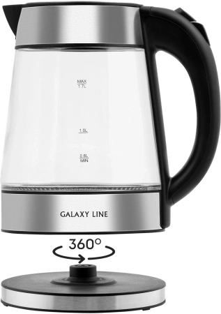 Чайник электрический Galaxy Line GL 0561 1.7л. 2200Вт серебристый корпус: стекло/пластик (ГЛ0561)