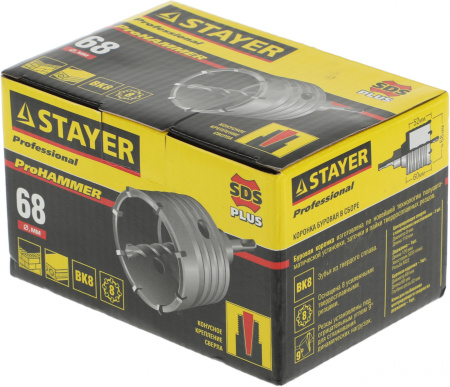 Коронка Stayer 29190-68_z01 по бетону для дрелей/перфораторов