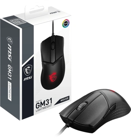 Мышь MSI Clutch GM31 Lightweight черный оптическая (12000dpi) USB (4but)