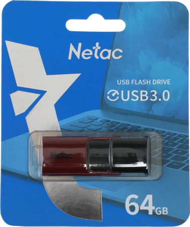 Флеш Диск Netac 64Gb U182 NT03U182N-064G-30RE USB3.0 красный/черный