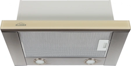 Вытяжка встраиваемая Elikor Интегра Glass 50Н-400-В2Д нержавеющая сталь/стекло бежевое управление: кнопочное (1 мотор)