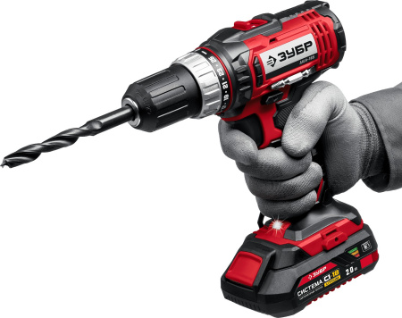 Дрель-шуруповерт Зубр ДШЛ-185-22 аккум. патрон:быстрозажимной