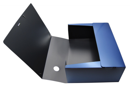 Папка архивная на резинке Silwerhof Perlen 311916-74 полипропилен 1мм корешок 120мм A4 синий металлик