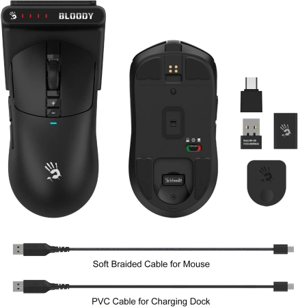 Мышь A4Tech Bloody R72 Pro Duo черный оптическая 26000dpi беспров. USB/USB-C 7but