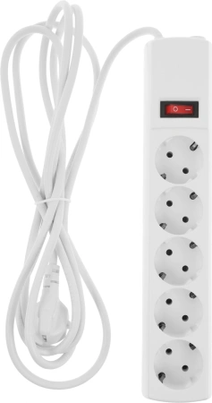 Сетевой фильтр Юнивольт 00-00000406 3м (5 розеток) белый (коробка)