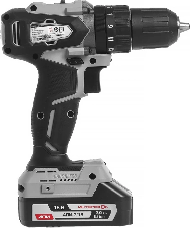 Дрель-шуруповерт Интерскол ДАУ-13/18В (без АКБ и ЗУ) аккум. патрон:быстрозажимной (кейс в комплекте)