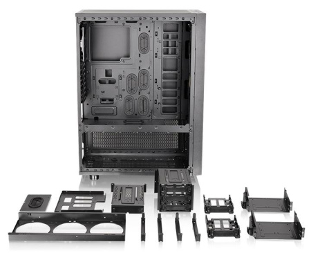 Корпус Thermaltake Core X71 TG черный без БП ATX 2xUSB2.0 2xUSB3.0 audio bott PSU