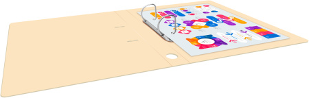 Папка на 2-х D-кольцах Бюрократ Gems GEM0812/2RCREAM A4 пластик 0.7мм кор.32мм торц.карм с бум. встав кремовый жемчуг