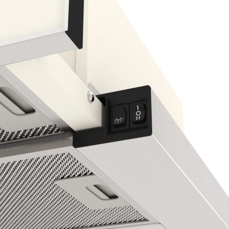 Вытяжка встраиваемая Elikor Интегра Glass 50Н-400-В2Д нержавеющая сталь/стекло бежевое управление: кнопочное (1 мотор)