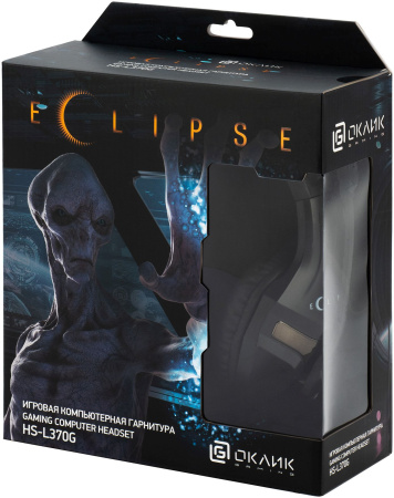 Наушники с микрофоном Оклик HS-L370G ECLIPSE черный 2м мониторные оголовье (1090730)