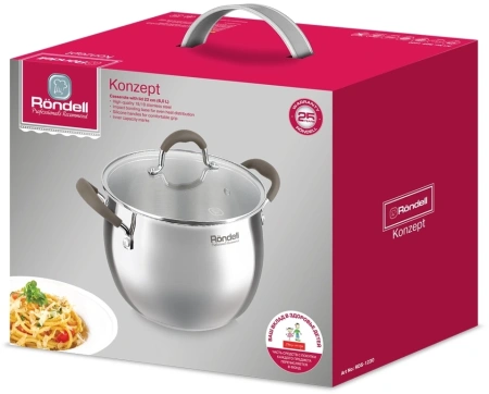 Кастрюля Rondell Konzept RDS-1230 6л. d=22см (с крышкой) стальной