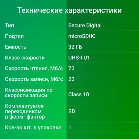 Флеш карта microSDXC 32Gb Class10 Digma CARD10 + adapter