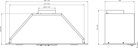 Вытяжка встраиваемая Elikor Врезной блок 52П-400-П3Д черный управление: ползунковое (1 мотор)