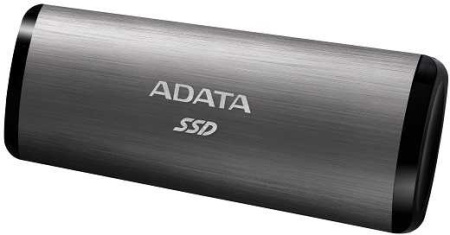 Накопитель SSD A-Data USB-C 512Gb ASE760-512GU32G2-CTI SE760 1.8" серый