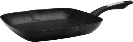 Сковорода-гриль Polaris Monolit 28G квадратная ручка несъемная (без крышки) черный (15264)