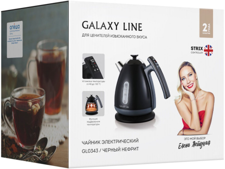 Чайник Galaxy Line GL 0343 1.7л. 2200Вт черный (металл/пластик)
