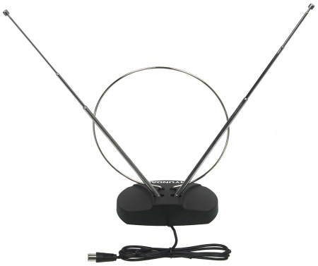 Антенна телевизионная Hyundai H-TAI120 7дБ пассивная черный каб.:1.35м