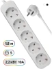 Сетевой удлинитель Defender E518 1.8м (5 розеток) белый (пакет ПЭ)