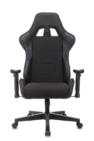 Кресло игровое Zombie Thunder 1 черный/карбон ткань/эко.кожа с подголов. крестов. пластик