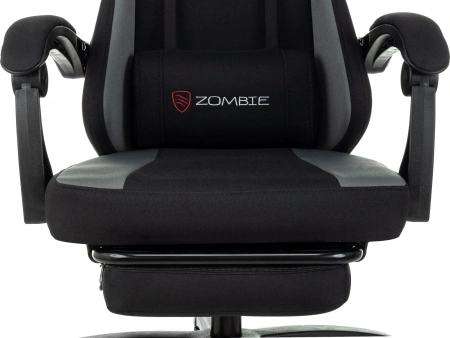 Кресло игровое Zombie Weaver черный/серый с подголов. крестов. пластик подст.для ног пластик черный