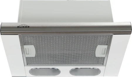 Вытяжка встраиваемая Elikor Интегра 45П-400-В2Л белый/нержавеющая сталь управление: кнопочное (1 мотор)
