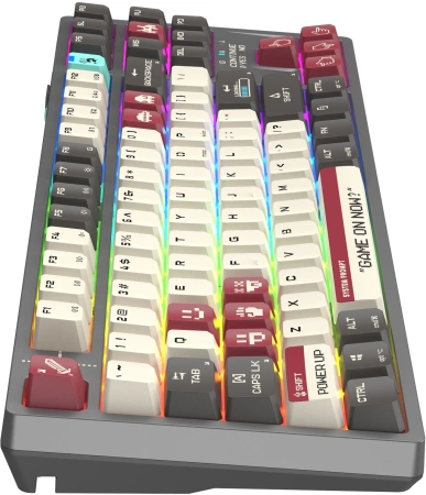 Клавиатура A4Tech Bloody WS87 механическая серый/красный USB беспроводная BT/Radio Multimedia for gamer LED (WS87)