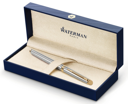 Ручка роллер Waterman Hemisphere (CWS0920350) Steel GT F черн. черн. подар.кор.