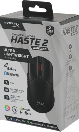 Мышь HyperX Haste 2 черный оптическая (26000dpi) беспроводная BT/Radio USB (5but)