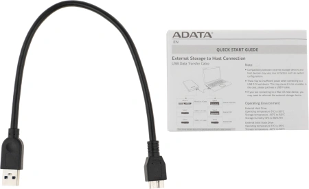 Жесткий диск A-Data USB 3.1 1Tb AHV620S-1TU31-CWH HV620S 2.5" белый