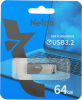 Флеш Диск Netac 64Gb UM1 NT03UM1N-064G-32PN USB3.2 серебристый