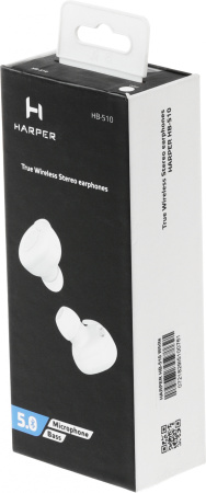 Гарнитура внутриканальные Harper HB-510 TWS белый беспроводные bluetooth в ушной раковине (H00002182)