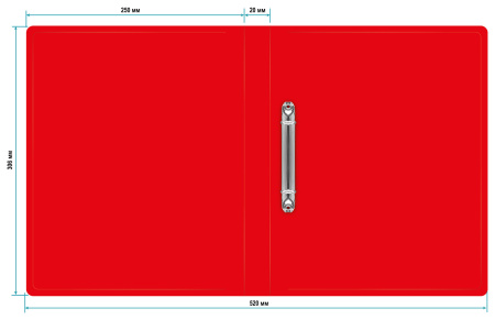 Папка на 2-х кольцах Buro -ECB413/2RRED A4 пластик 0.5мм красный