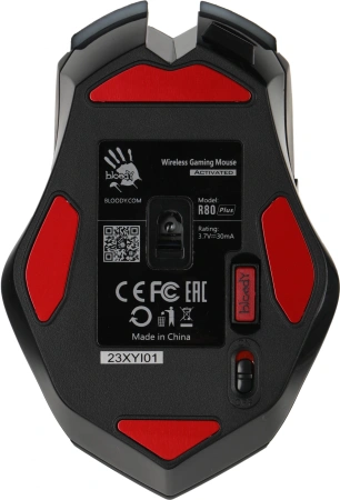 Мышь A4Tech Bloody R80 Plus Skull черный/рисунок оптическая (5000dpi) беспроводная USB (7but)