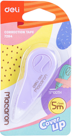 Лента коррект. Deli E7264 ассорти корпус белый блистер