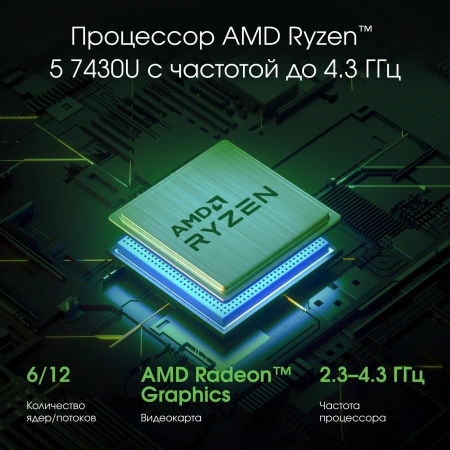 Ноутбук Digma Pro Fortis M Ryzen 5 7430U 16Gb SSD512Gb AMD Radeon 15.6" IPS FHD (1920x1080) Windows 11 Professional grey WiFi BT Cam 4250mAh (DN15R5-ADXW07)